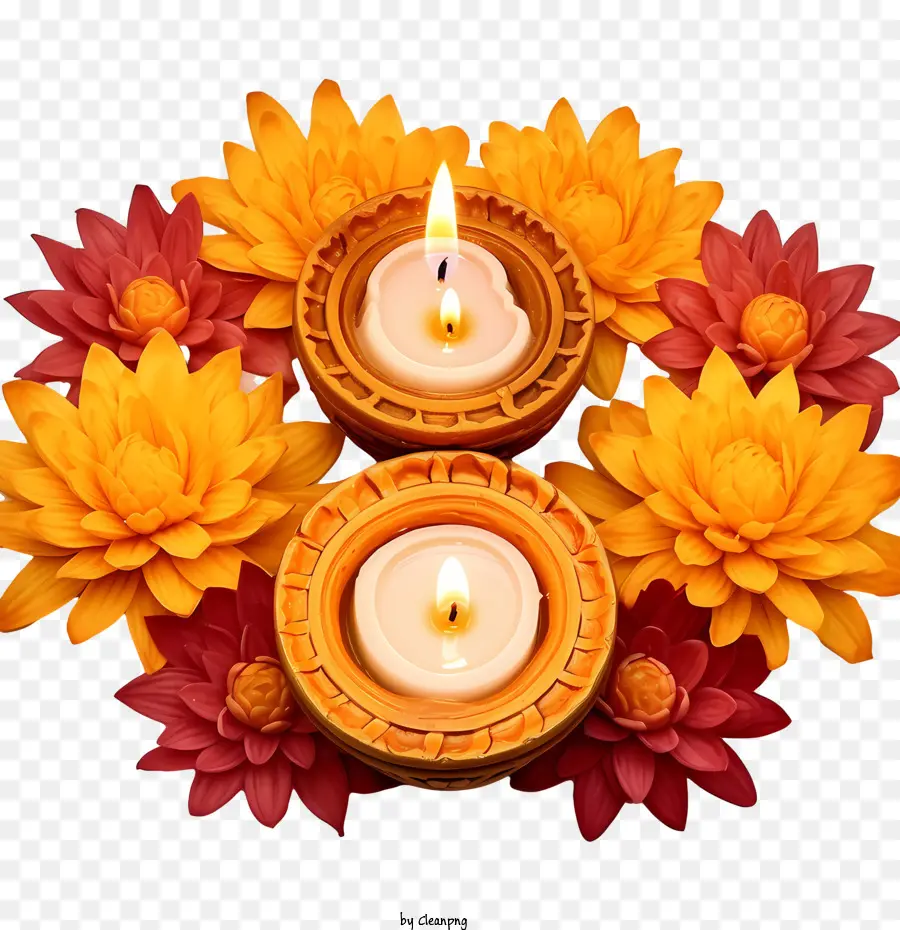 Diya De Diwali，Arrangement Floral PNG