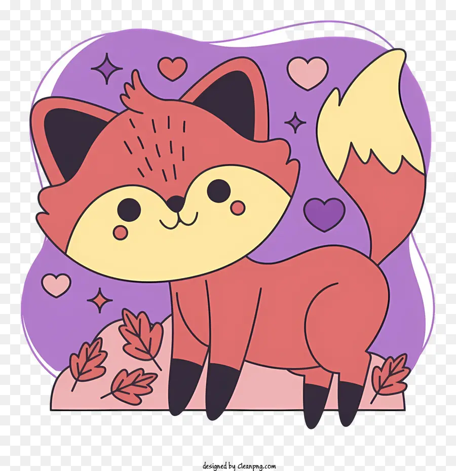 Illustration De Dessin Animé，Mignon Renard Roux PNG