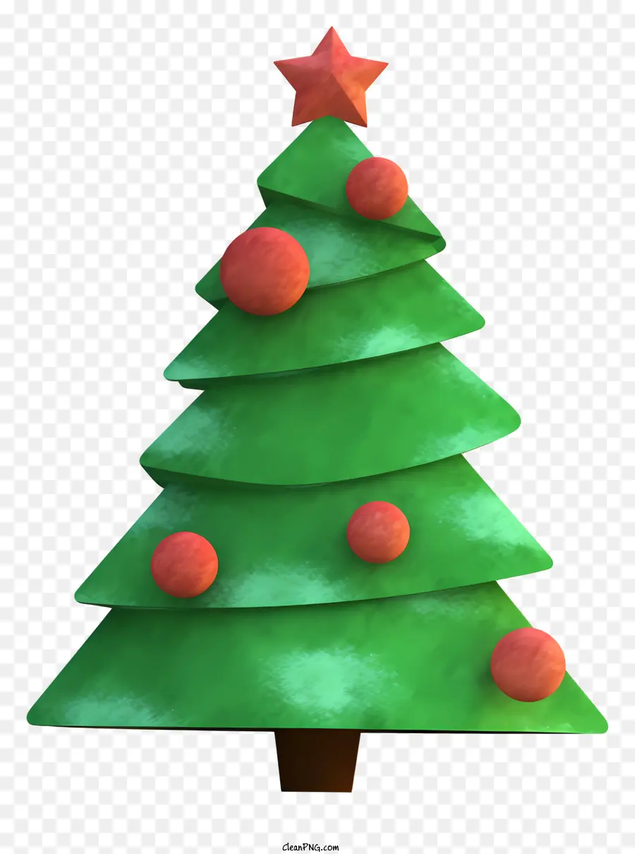 Le Vert De L'arbre De Noël，Rouge Boules De Noël PNG