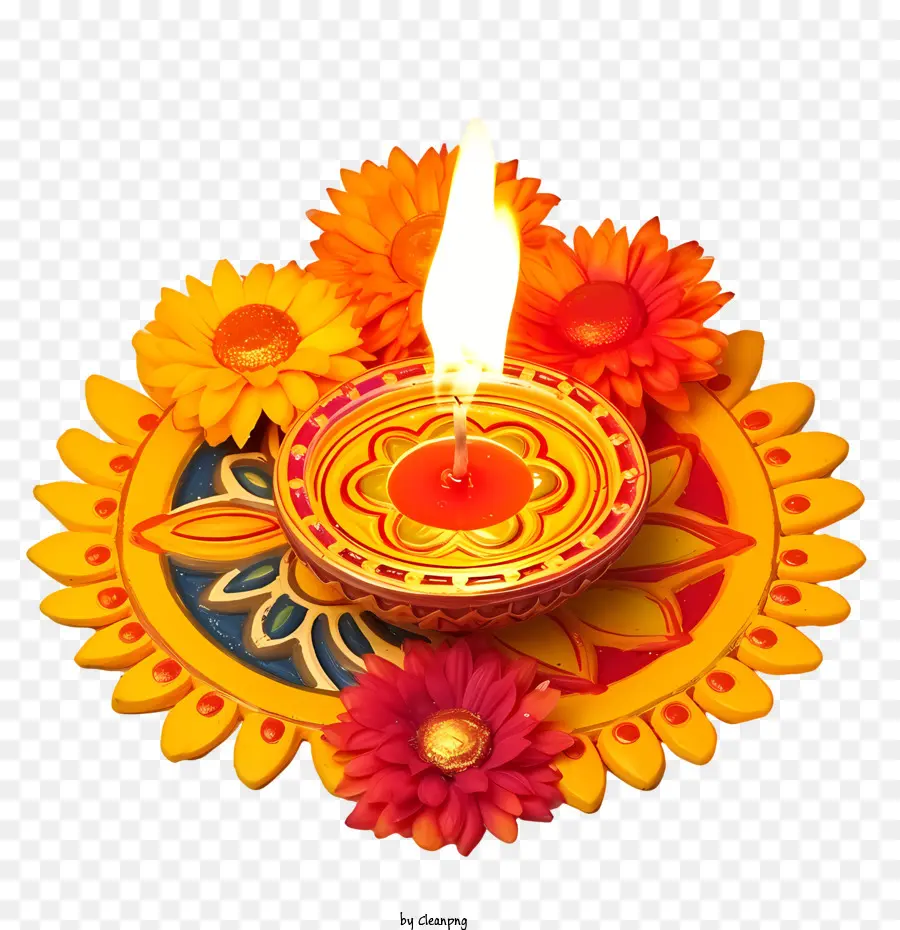 Diya De Diwali，Fleur PNG