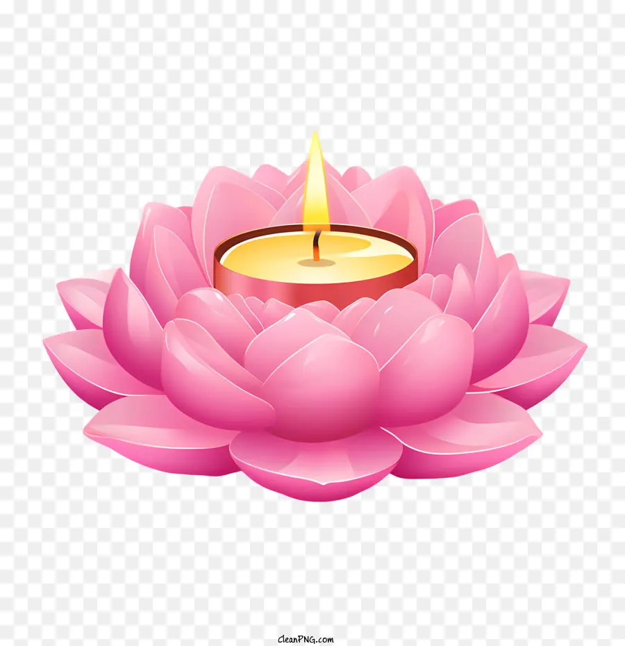 Fleur De Lotus Aux Bougies，Fleur De Lotus PNG
