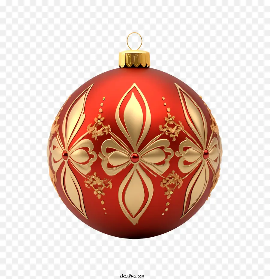 Boule De Noël，Ornement Rouge Et Or PNG