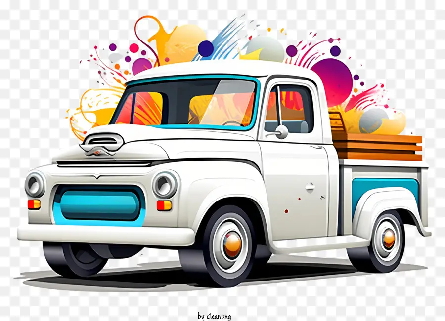 Camion Vintage，Corps Blanc PNG