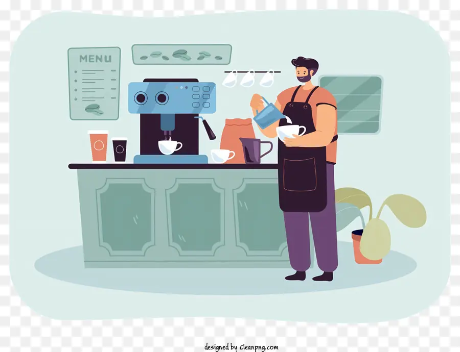 Machine à Café，Barista PNG