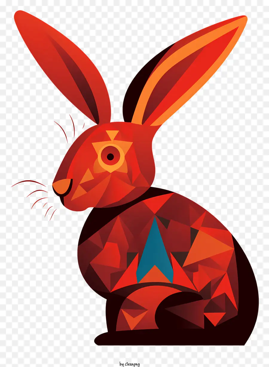 Lapin Rouge，Lapin Géométrique PNG