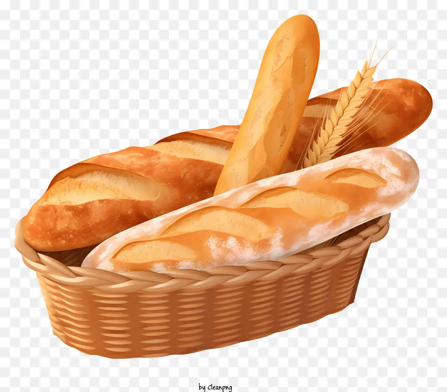 Baguettes，Corbeille à Pain PNG