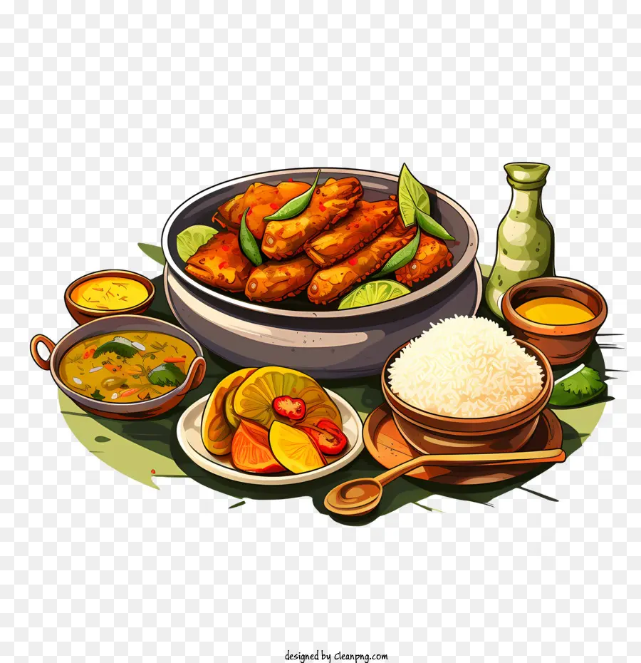 La Cuisine Bengali，Poulet PNG