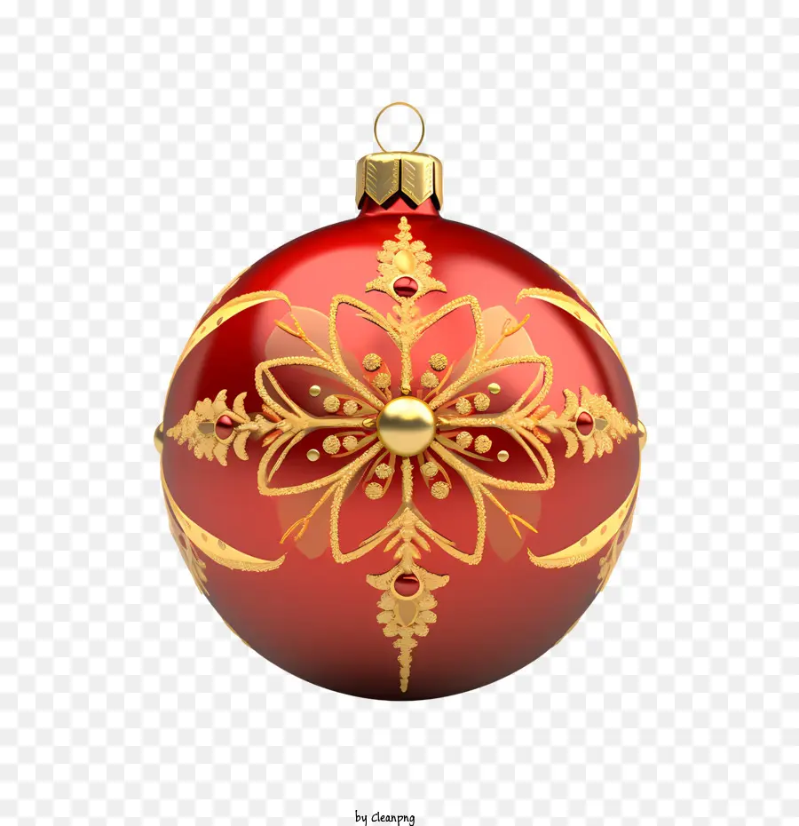 Boule De Noël，Ornement Rouge Et Or PNG