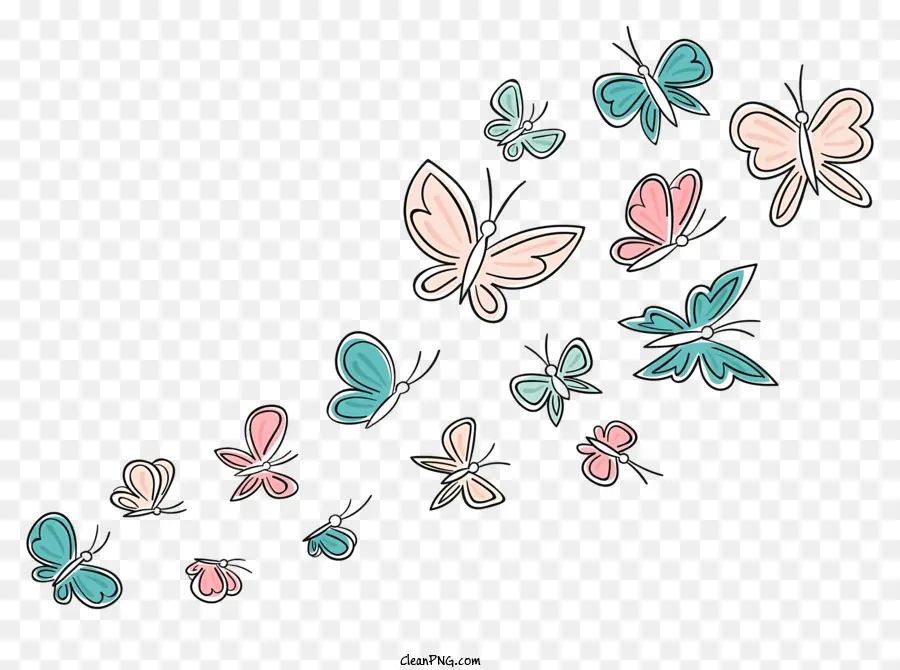 Papillons Colorés，Papillons PNG