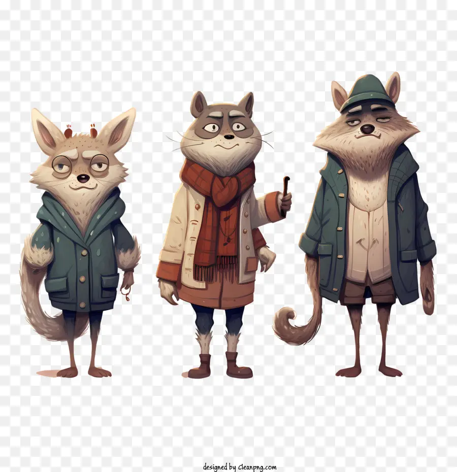 Costume D'hiver Animal，Ratons Laveurs PNG