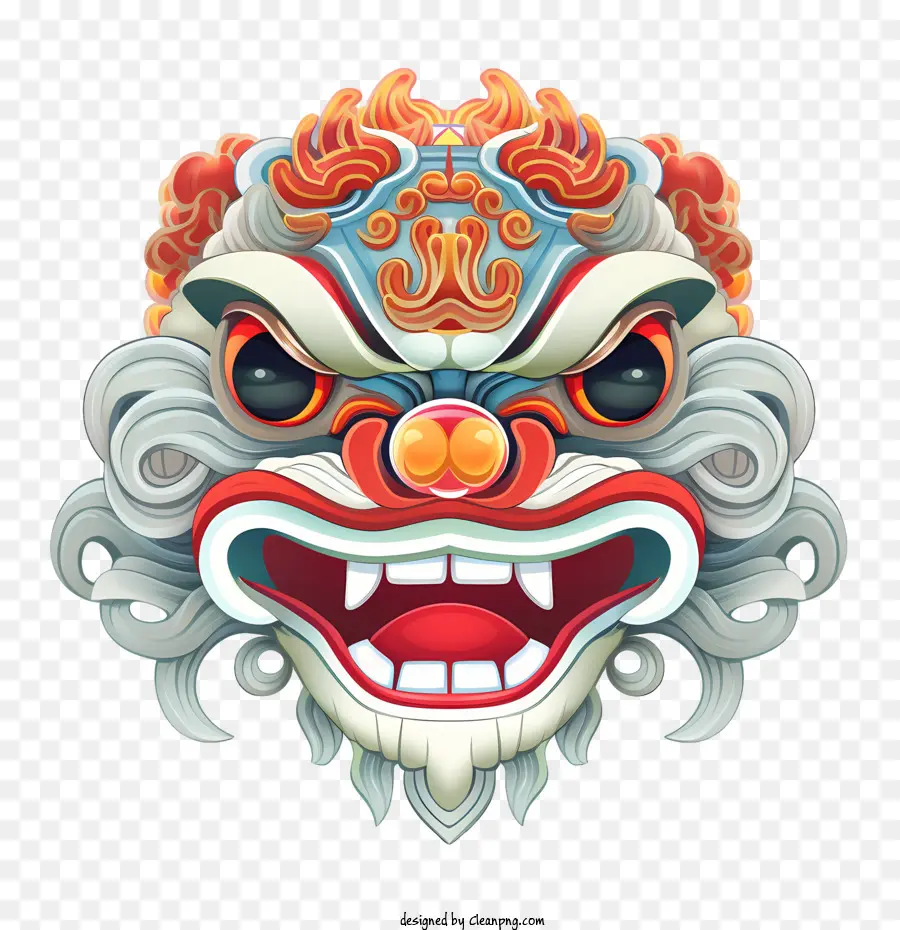 Tête De Danse De Lion Chinois，Tête De Dragon Chinois PNG