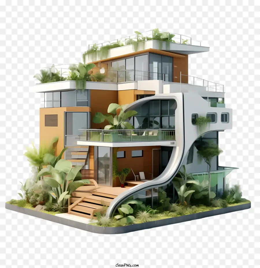 Maison écologique，Moderne PNG