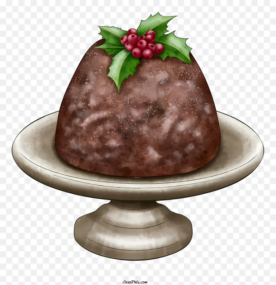Le Christmas Pudding，Les Feuilles De Houx PNG
