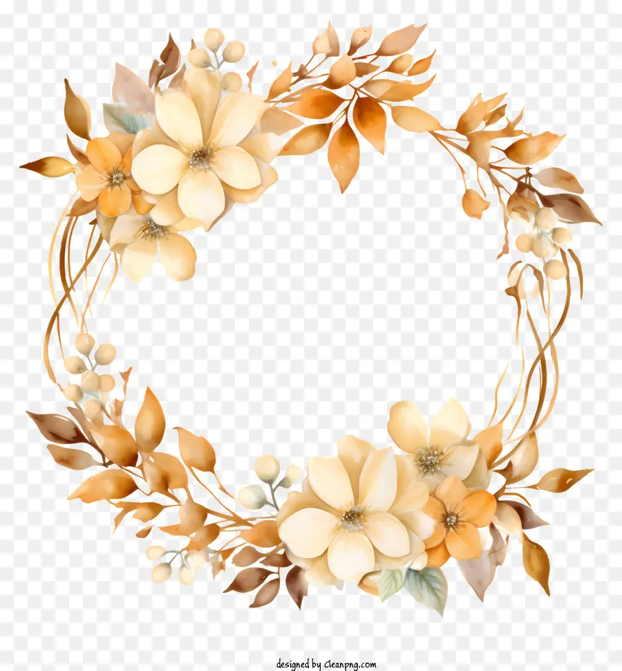 Couronne，Cadre Floral PNG