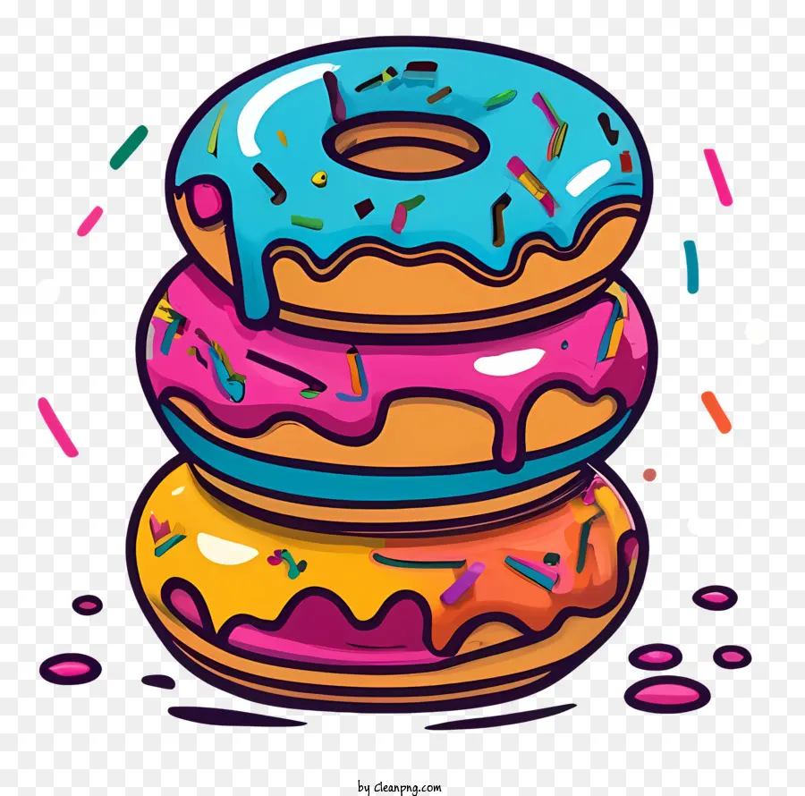 Beignets Colorés，Paillettes PNG