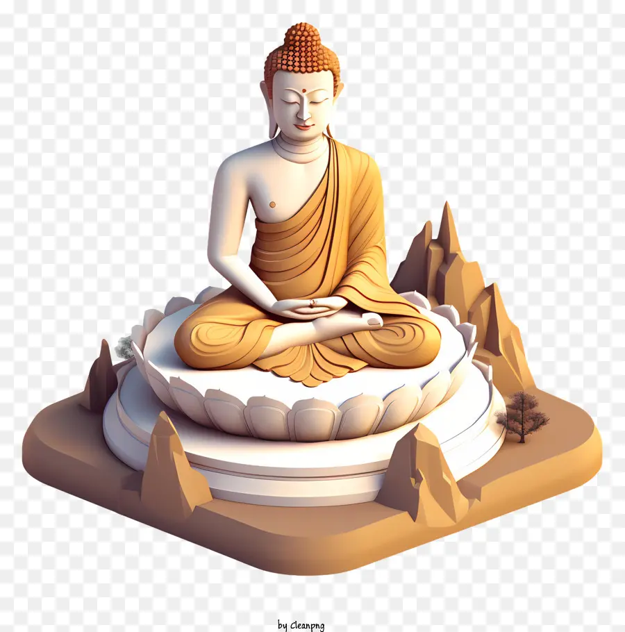 Or Statue De Bouddha，La Position Du Lotus PNG