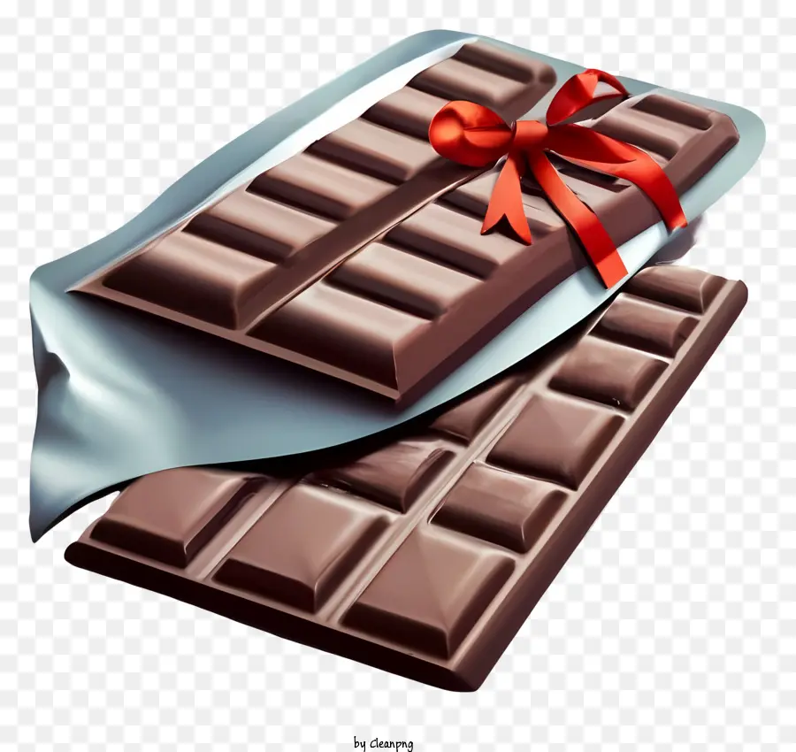 Barre De Chocolat，Ruban Rouge PNG