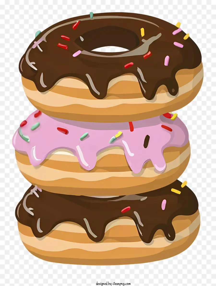 Donuts Au Chocolat，Glaçage Rose PNG