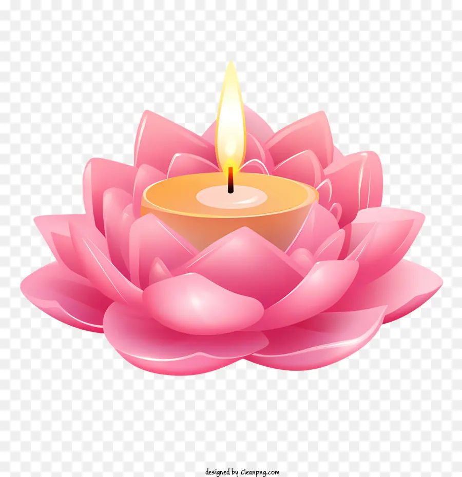 Fleur De Lotus Aux Bougies，Fleur De Lotus PNG
