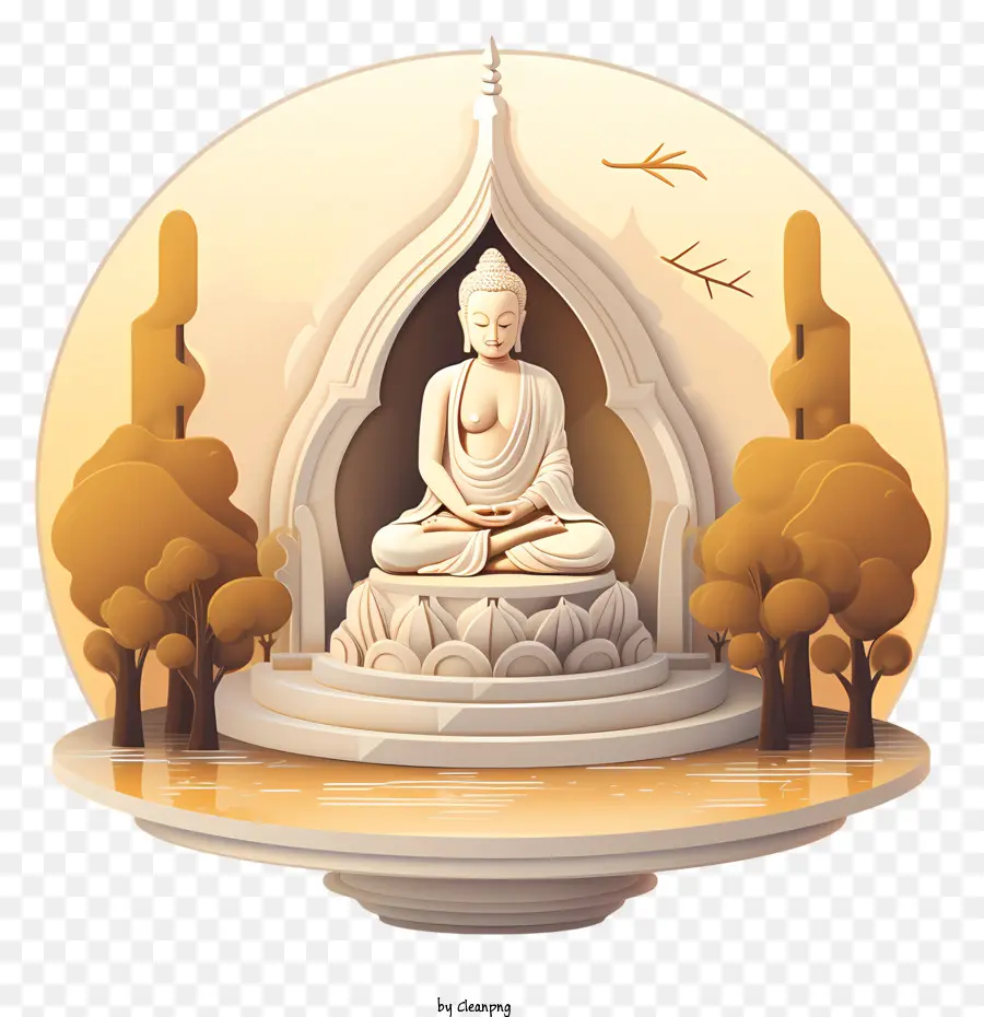 Statue De Bouddha，La Méditation PNG