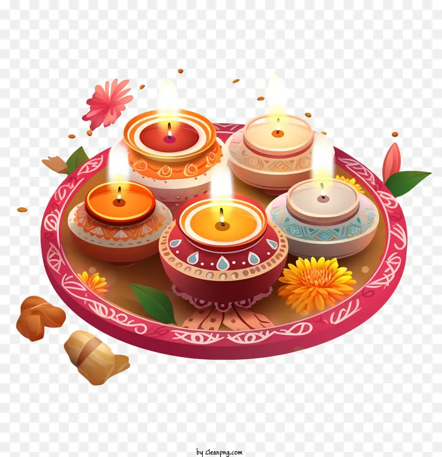 Diwali Diyas，Diya PNG