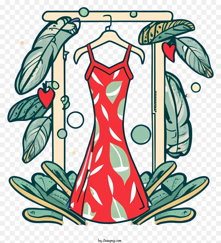 Robe Rouge，Feuilles PNG