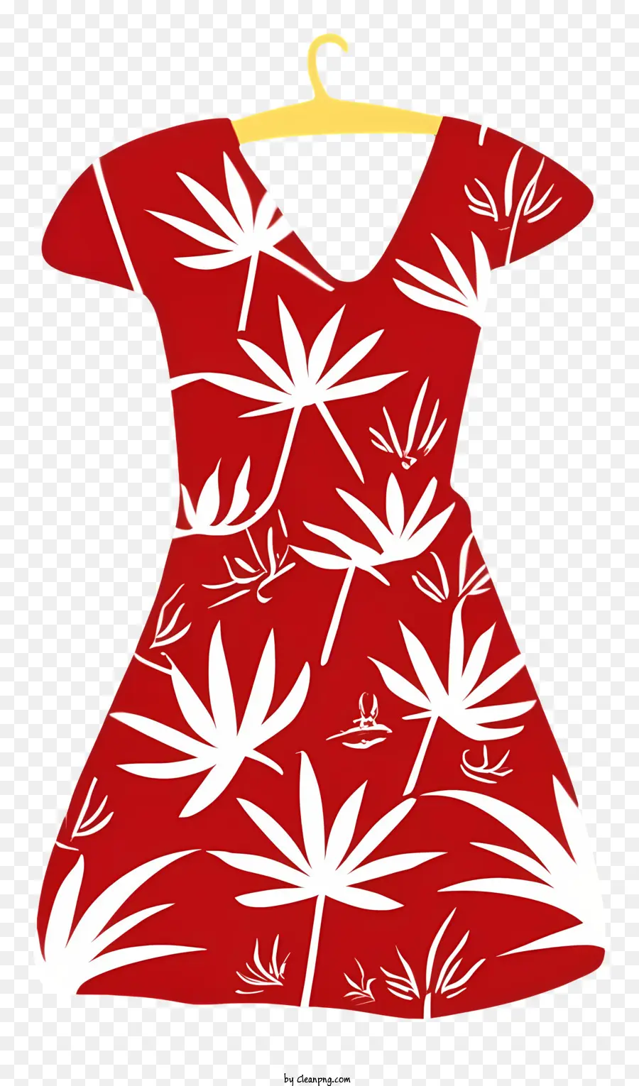Robe Rouge，Fleurs Blanches PNG