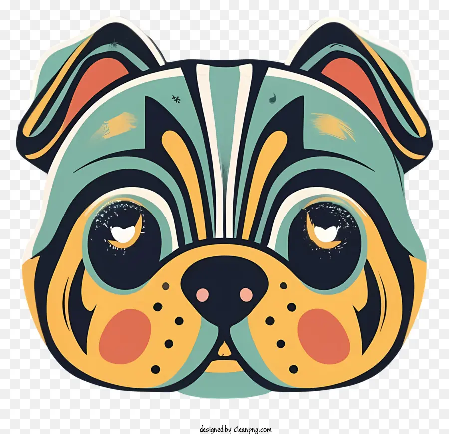 Graphique Coloré，Chiens Face PNG