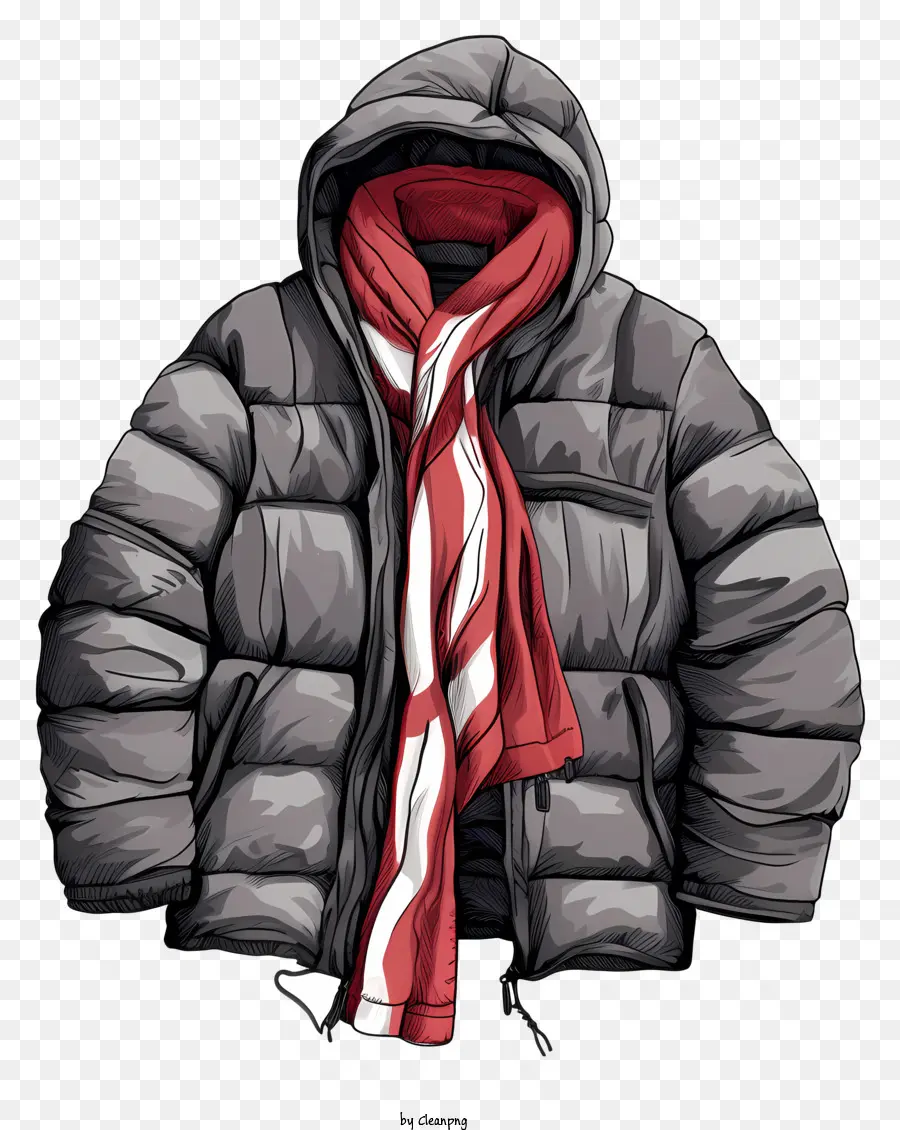 Veste à Capuchon，Foulard PNG