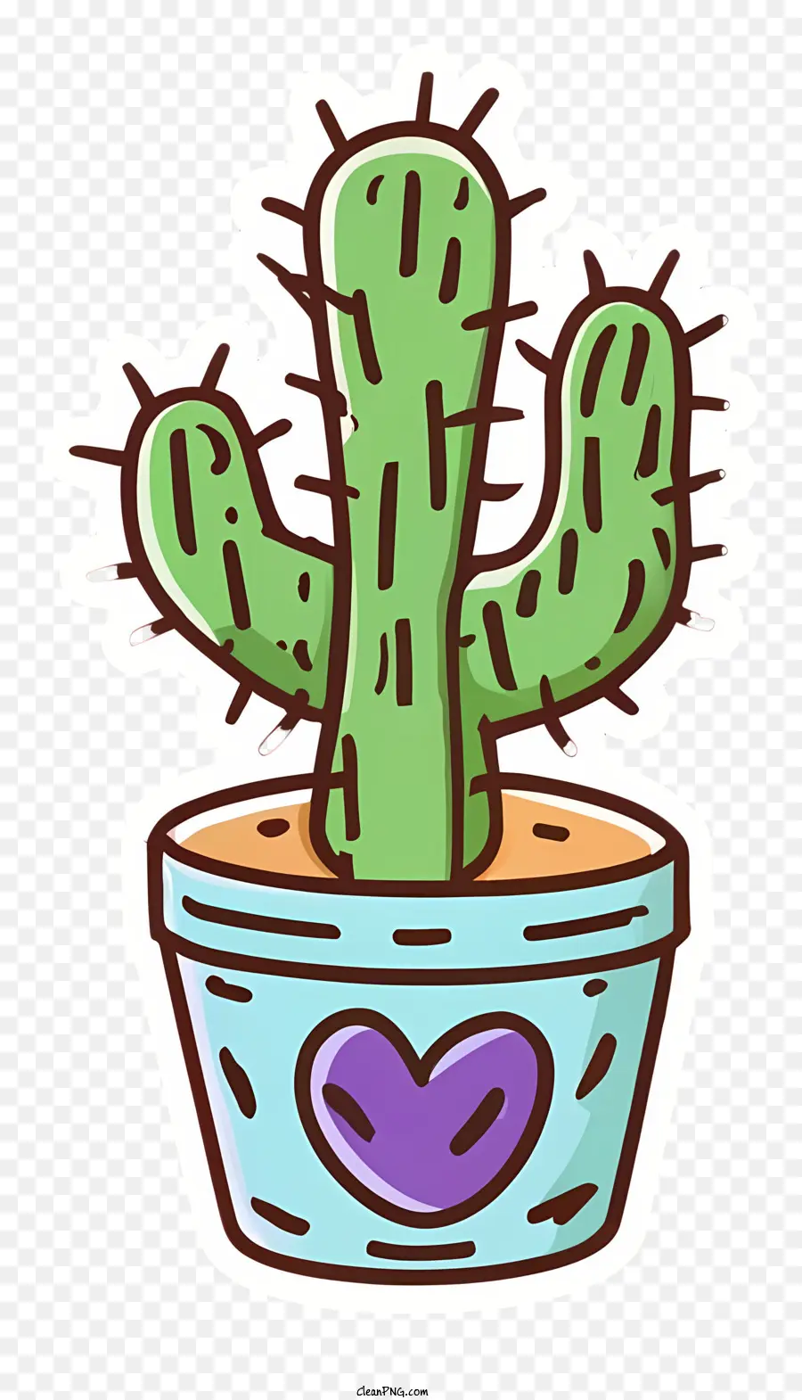 Dessin Animé De Cactus，Cactus Dans Un Pot PNG