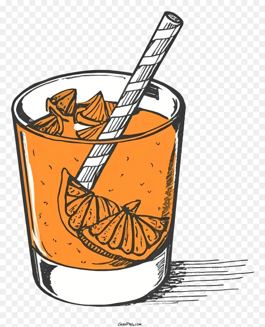 Illustration Vintage，Boisson à L'orange PNG