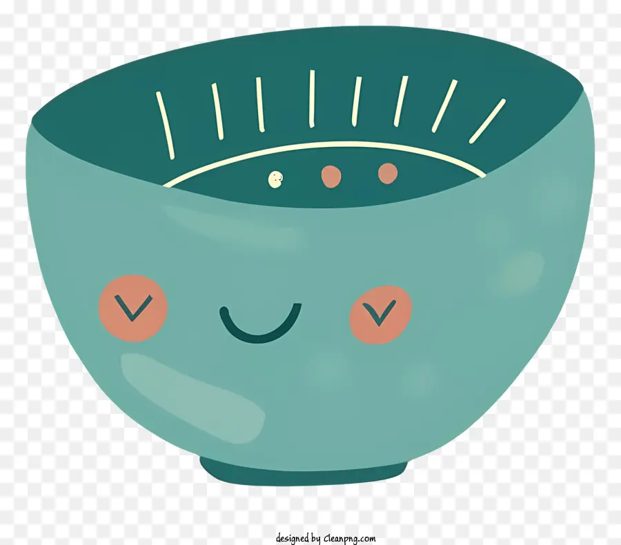 Spaghettis Souriants，Bol Vert Avec Visage PNG