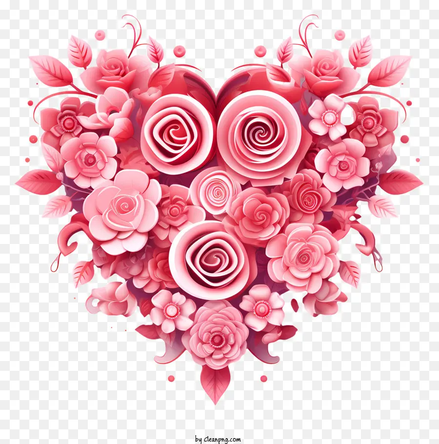 Roses Heartshaped，Fleurs Romantiques PNG