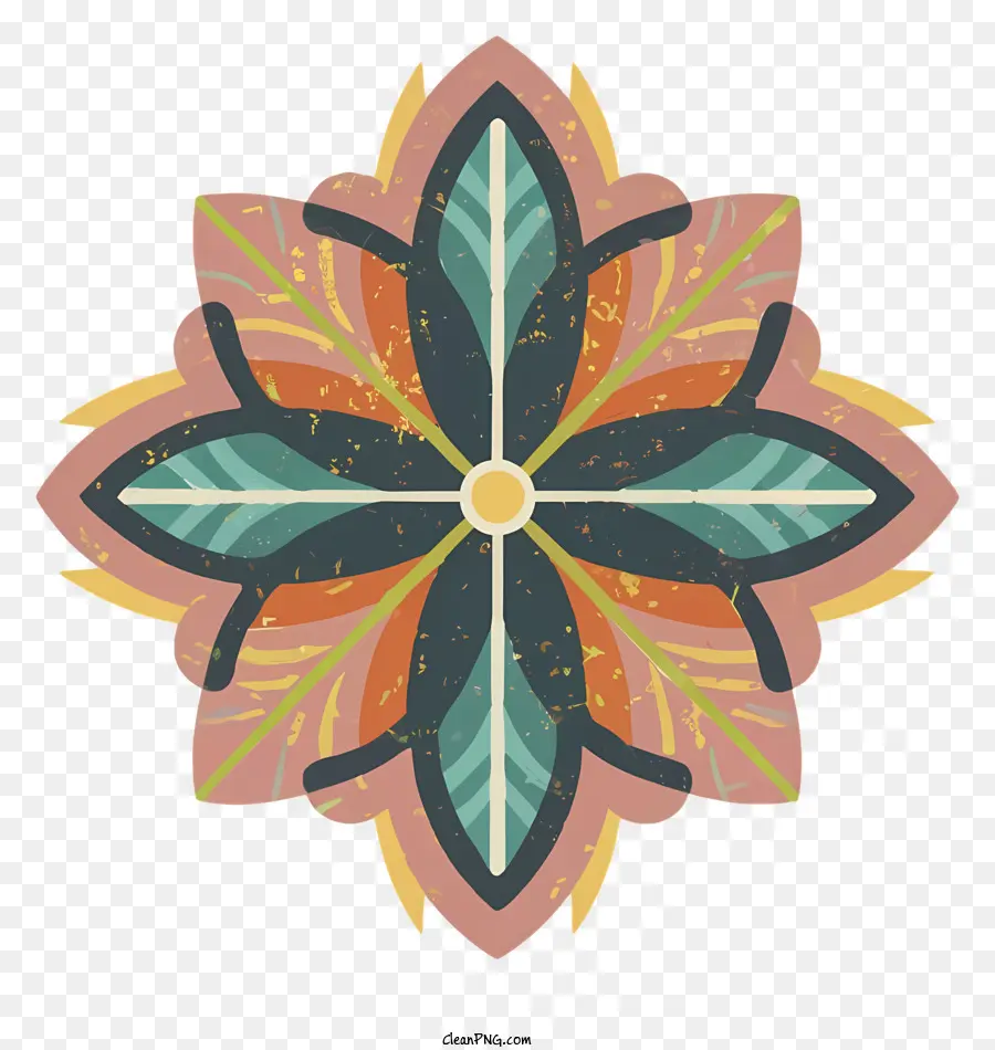 Motif Floral，Mandala Coloré PNG