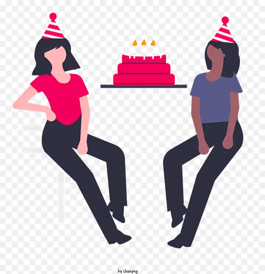 Gâteau D'anniversaire，Femme Assise PNG