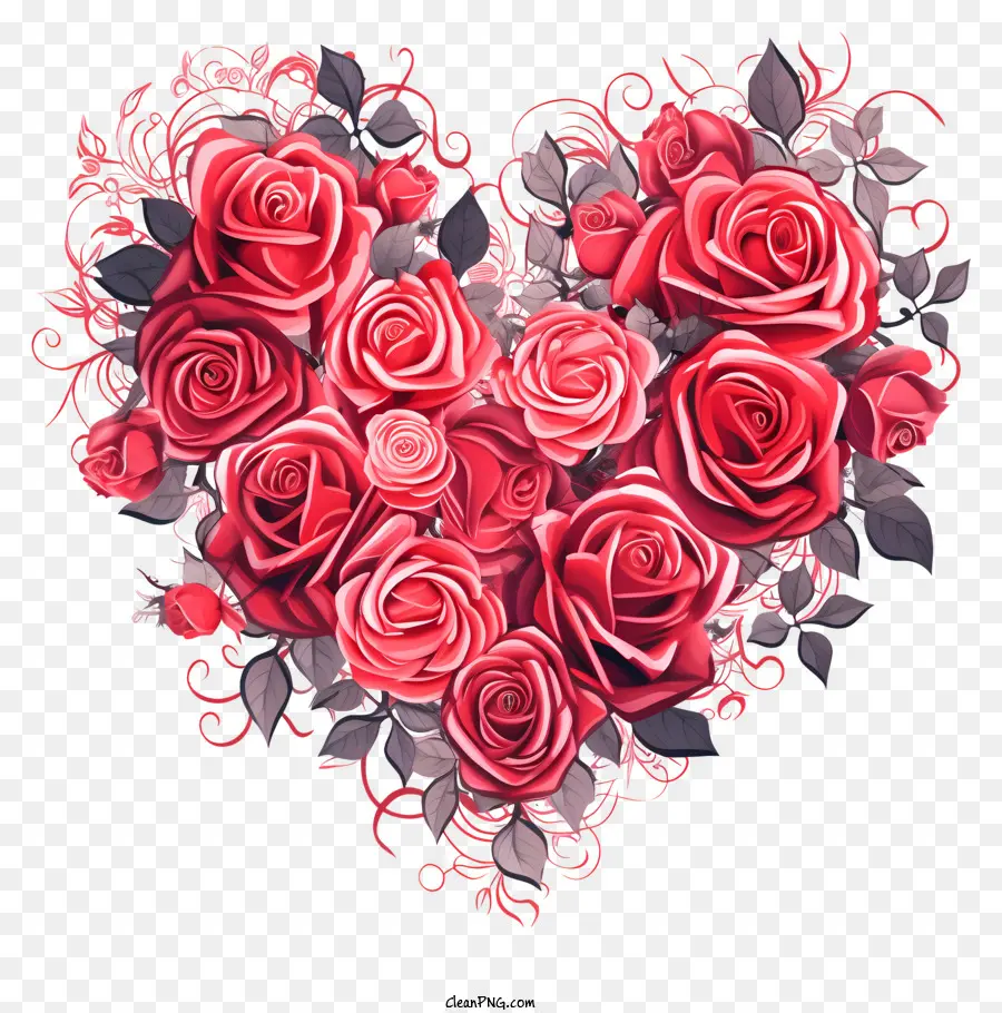 Heartshaped Couronne，Les Roses Rouges PNG