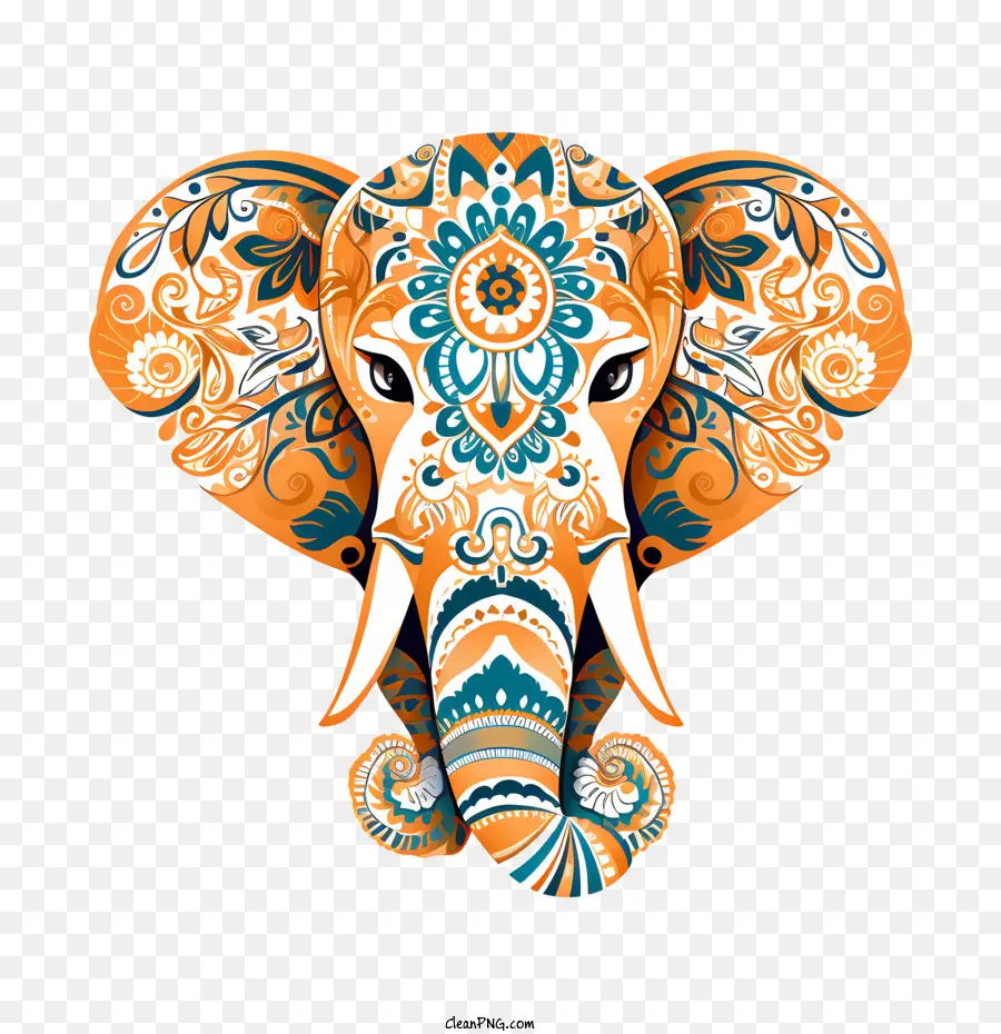 L'éléphant，Orné PNG