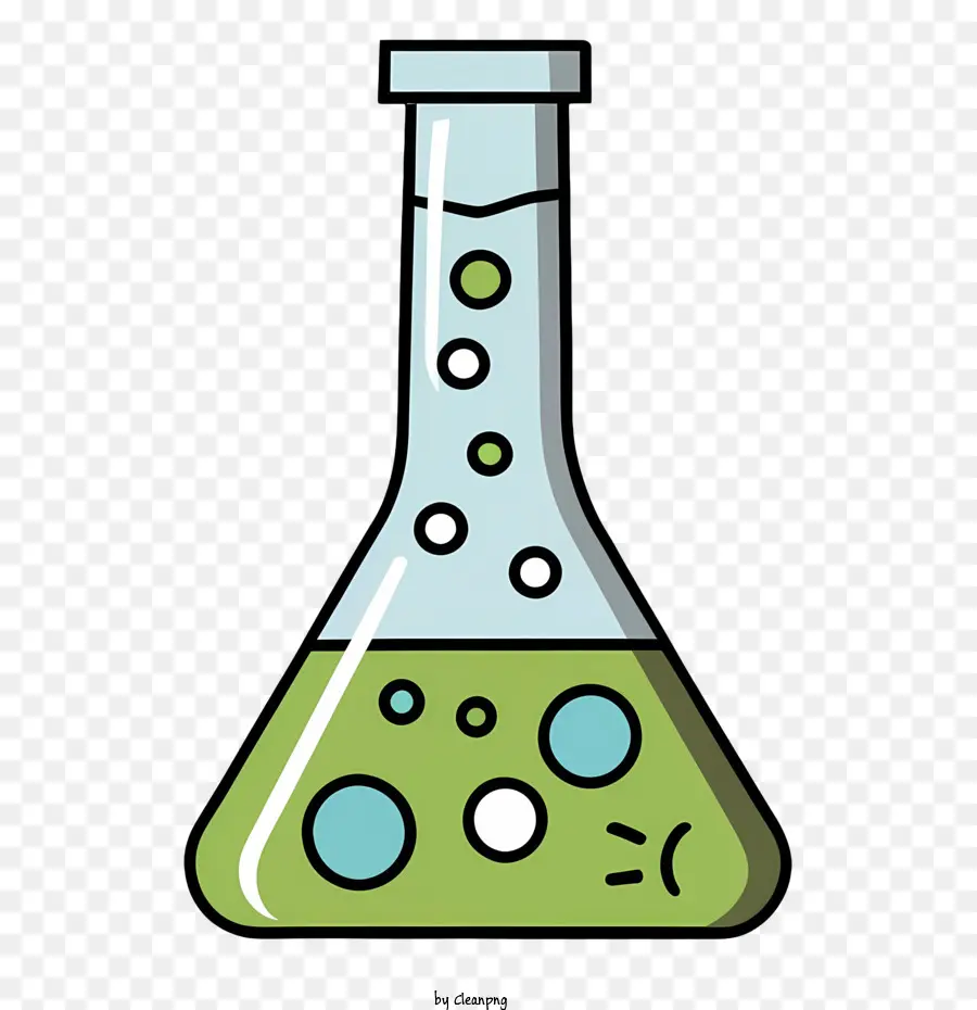 Fiole Erlenmeyer，Liquide Vert PNG