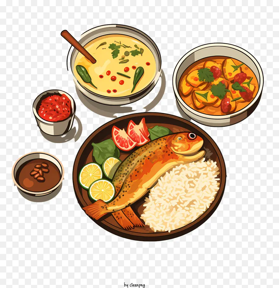 La Cuisine Bengali，Les Poissons PNG