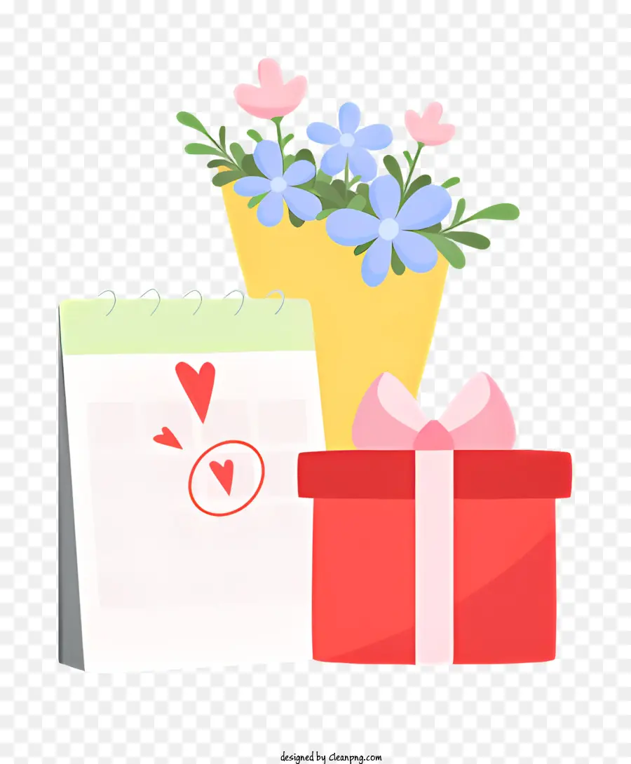 Coffret Cadeau，Cadeau Et Fleurs PNG