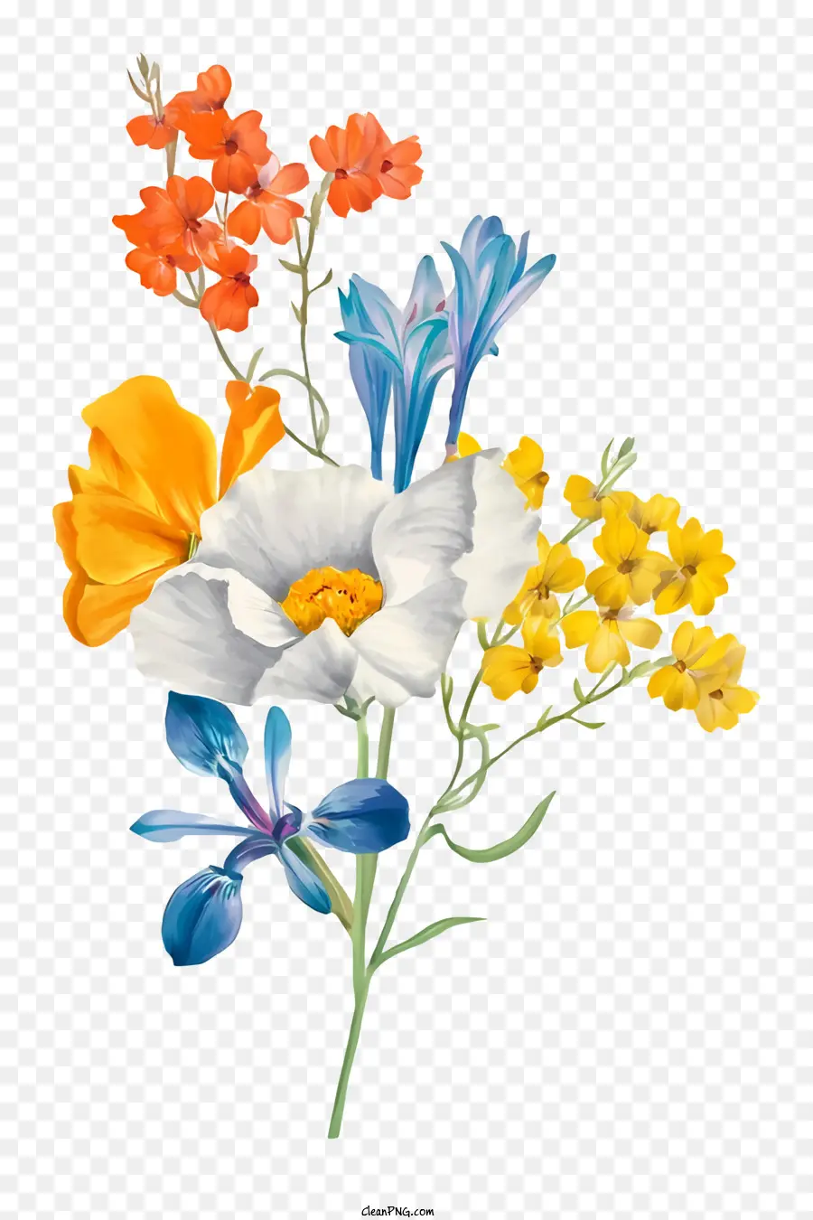 Bouquet De Fleurs，Fleurs Jaunes PNG