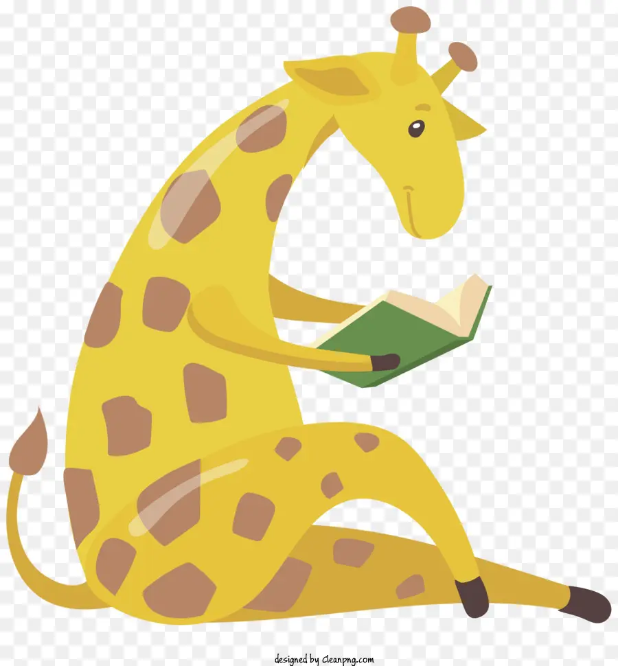 Livre De Lecture De Girafe，Girafe En Chemise Et Short PNG
