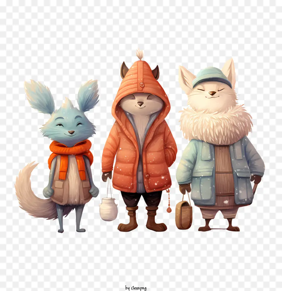 Costume D'hiver Animal，Ratons Laveurs PNG