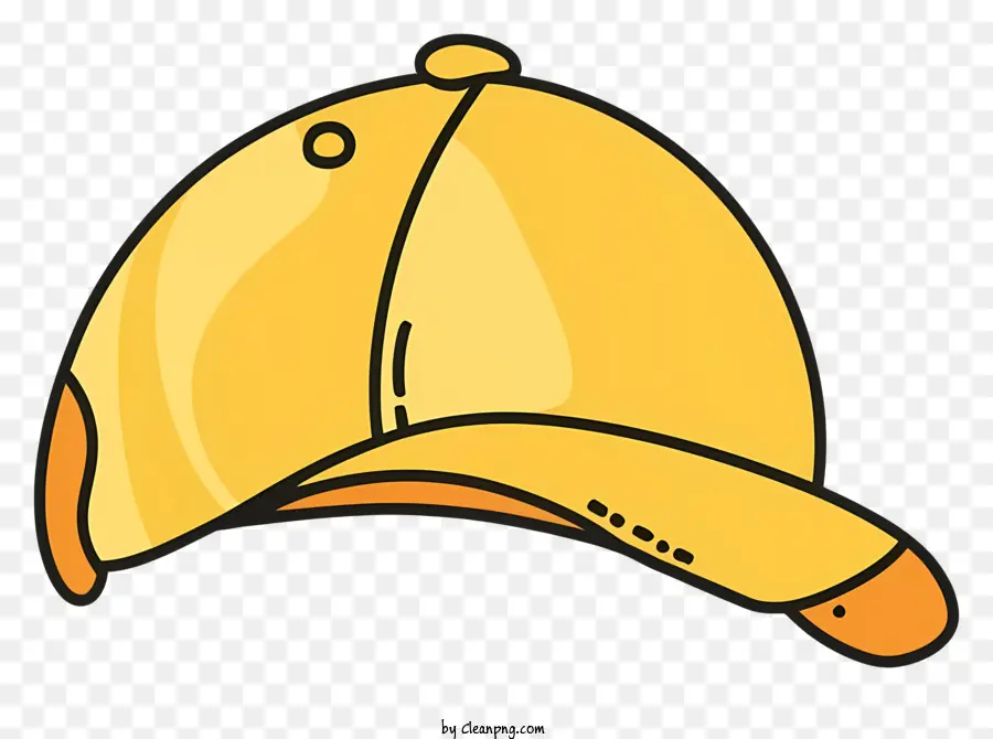 Casquette De Baseball Jaune，Bord Arrondi PNG