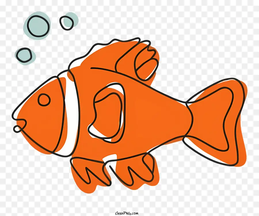 Orange Poisson，Taches Blanches Et Noires PNG