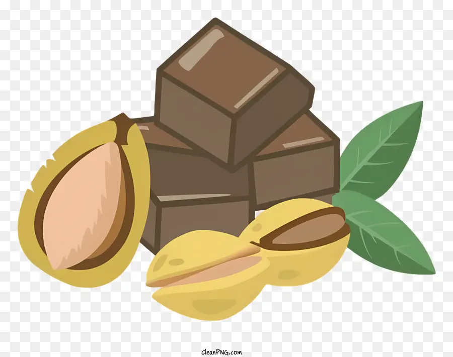 Barre De Chocolat，Noix PNG