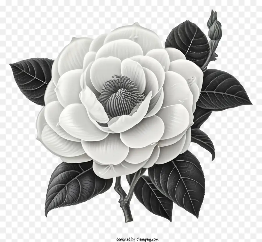 Le Noir Et Le Blanc De La Fleur，Fleur Symétrique PNG