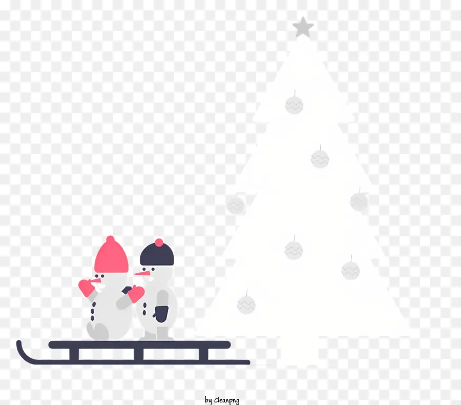 Blanc Arbre De Noël，Neige Sur Le Sol PNG