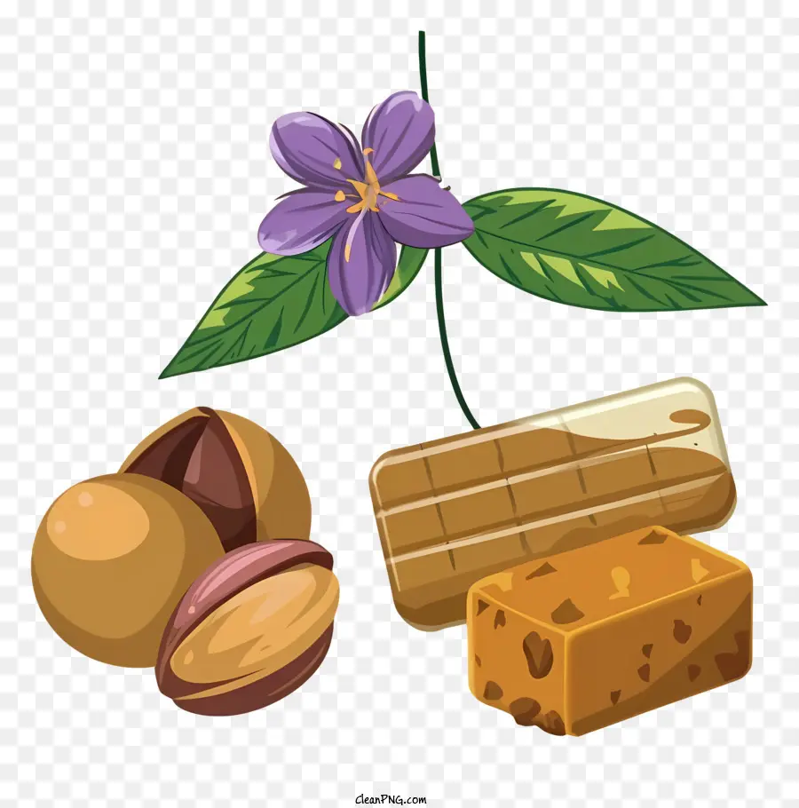 Fleur，Noix Et Bonbons PNG