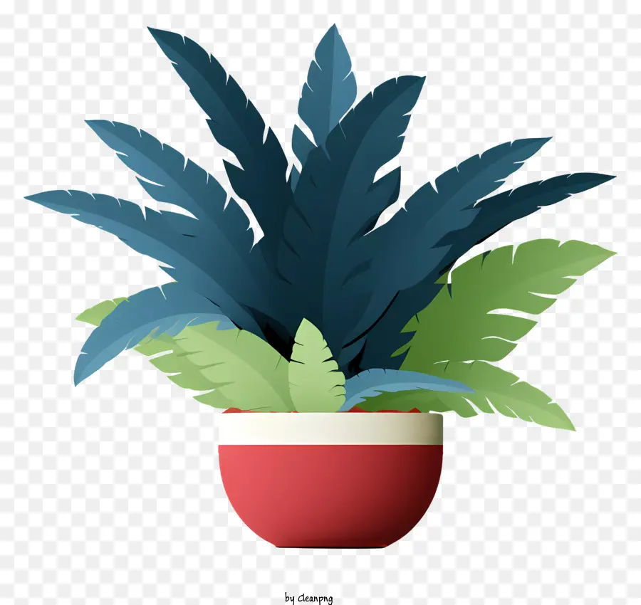 Rouge Pot，Plante à Feuilles Vertes PNG